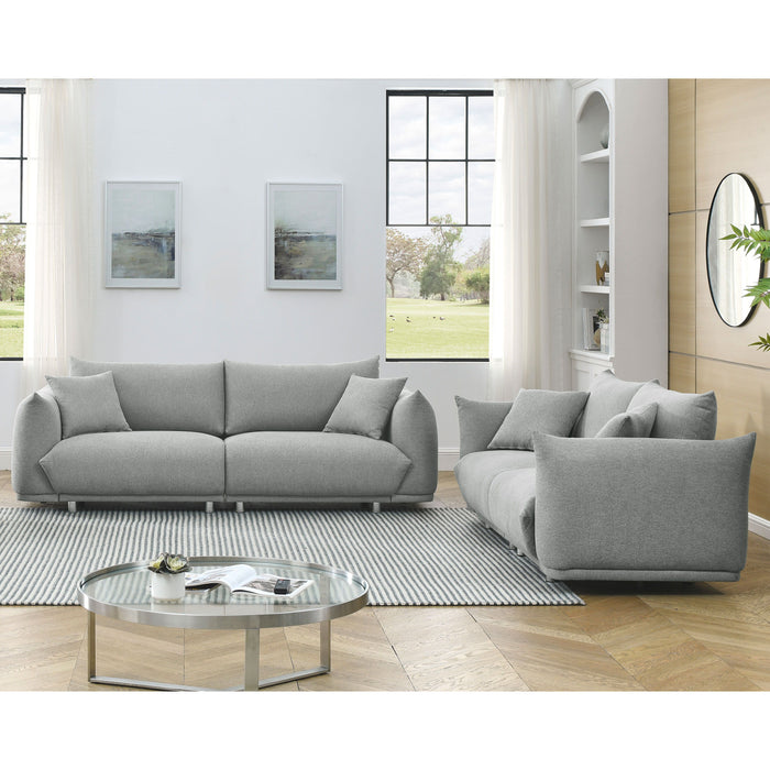 3-Seater + 2-Seater Combination Sofa Modern Couch For Living Room Sofa, Solid Wood Frame And Stable Metal Legs, 4 Pillows, Sofa Furniture For Apartment