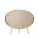 Mazon - End Table - Antique Brass/White & Smoky Mirror Unique Piece Furniture