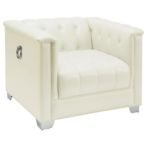 Chaviano - Tufted Upholstered Chair - Pearl White Unique Piece Furniture