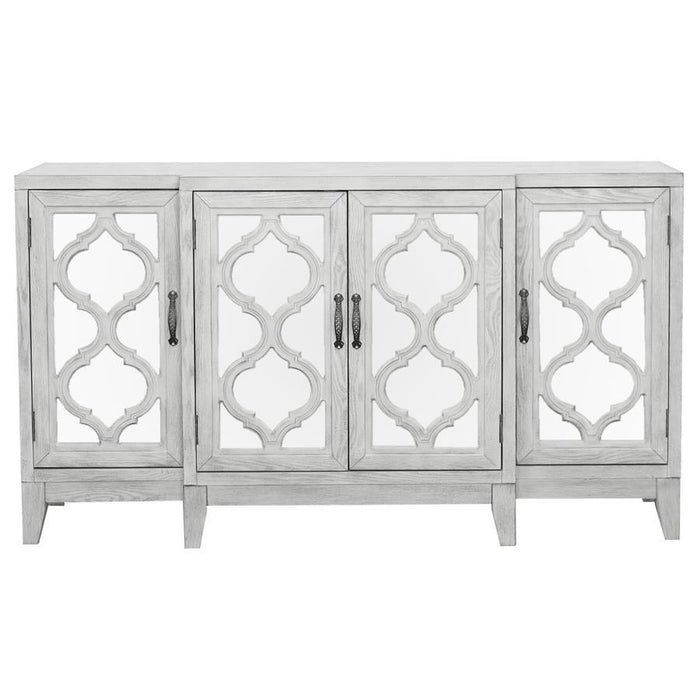 Mckellen - 4-Door Accent Cabinet - Antique White Unique Piece Furniture