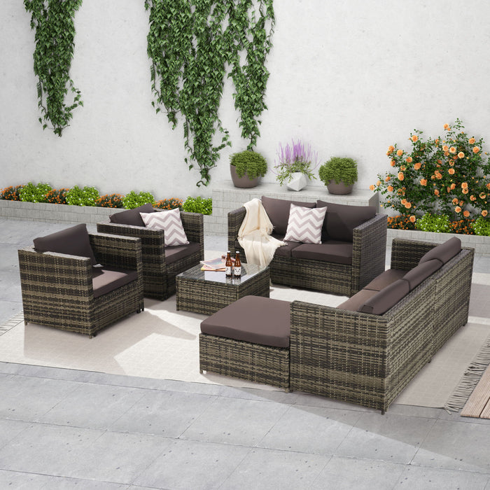 Outdoor Garden Rattan Table And Table Furniture Set