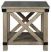 Aldwin - Gray - Rectangular End Table - Crossbuck Styling Unique Piece Furniture