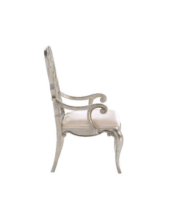 Esteban - Chair (Set of 2) - Ivory Velvet & Antique Champagne Finish Unique Piece Furniture
