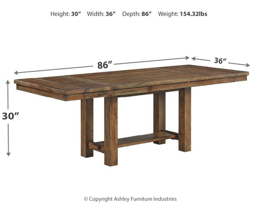 Moriville - Grayish Brown - Rectangular Dining Room Extension Table Unique Piece Furniture