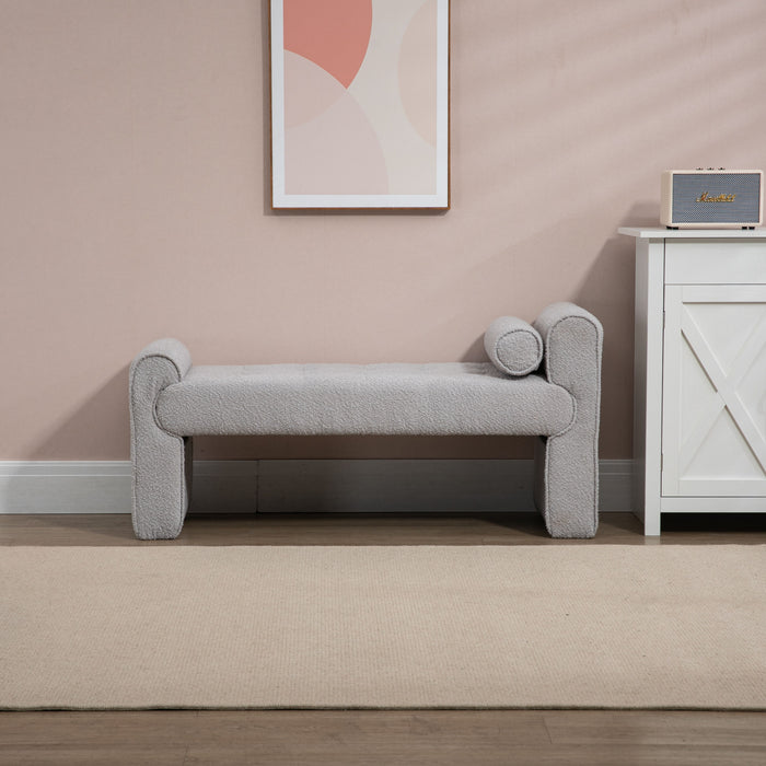 Coolmore Modern Ottoman Bench, Bed Stool Made Of Loop Gauze, End Bed Bench, Footrest For Bedroom, Living Room, End Of Bed