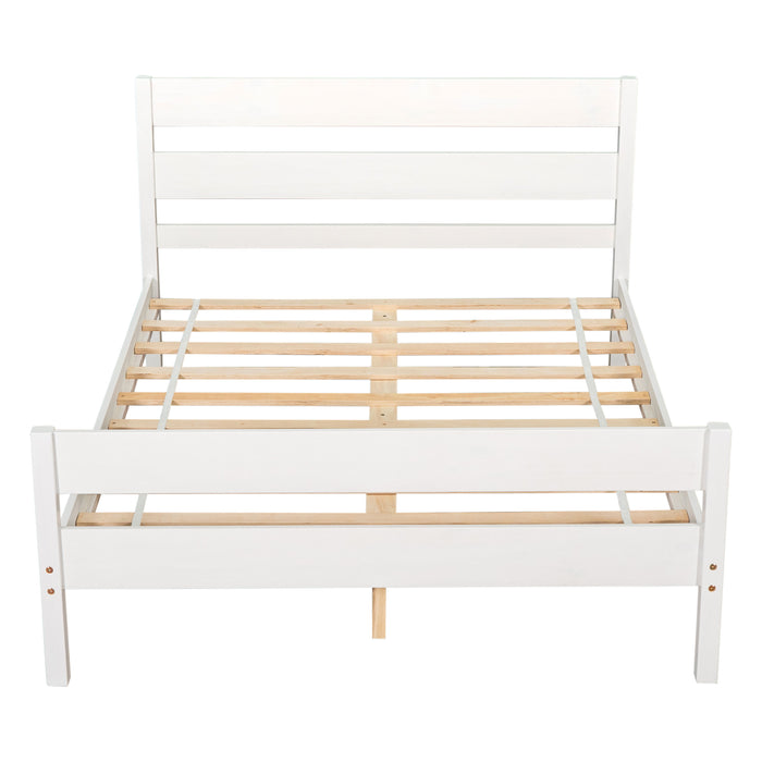 Full Bed With Headboard And Footboard - White