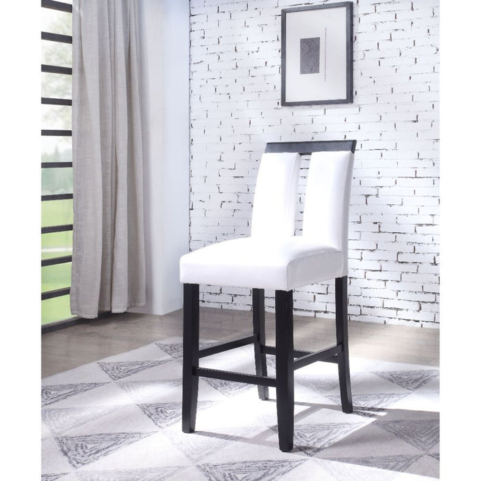 Bernice - Counter Height Chair (Set of 2) - White PU & Black Unique Piece Furniture