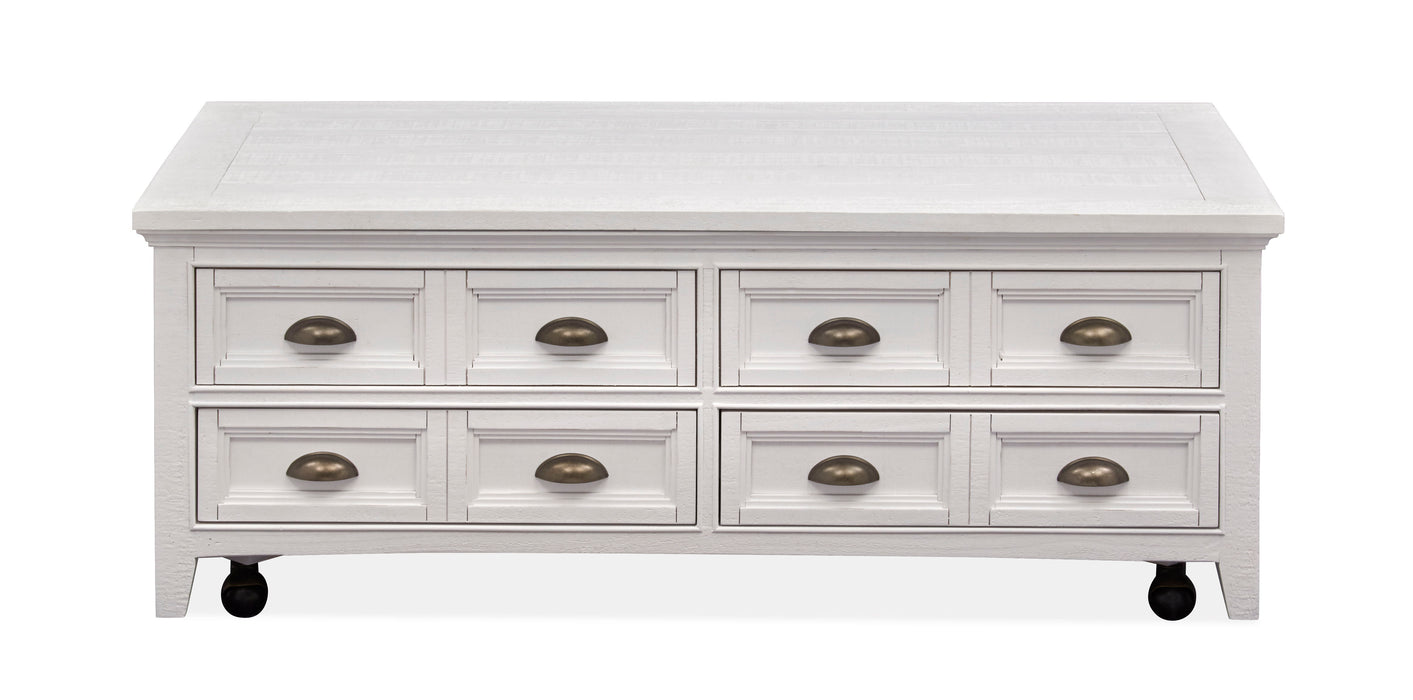 Heron Cove - Lift Top Storage Cocktail Table With Casters - Chalk White Unique Piece Furniture