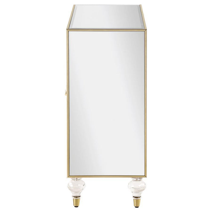 Astilbe - 2-Door Accent Cabinet - Mirror And Champagne Unique Piece Furniture