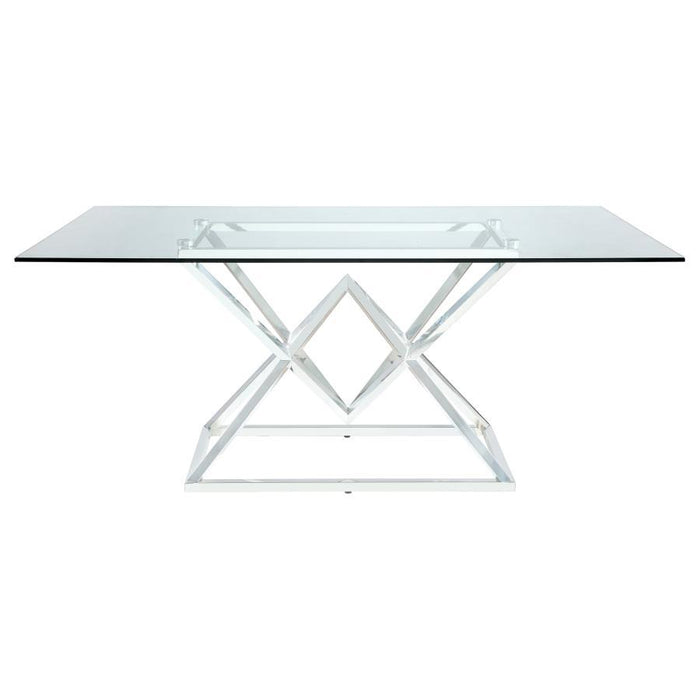 Beaufort - Rectangle Glass Top Dining Table - Chrome Unique Piece Furniture