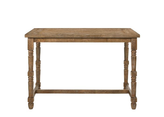 Farsiris - Counter Height Table - Weathered Oak Finish Unique Piece Furniture
