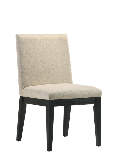 Acme Froja Side Chair (Set of 2) Beige Fabric & Black Finish