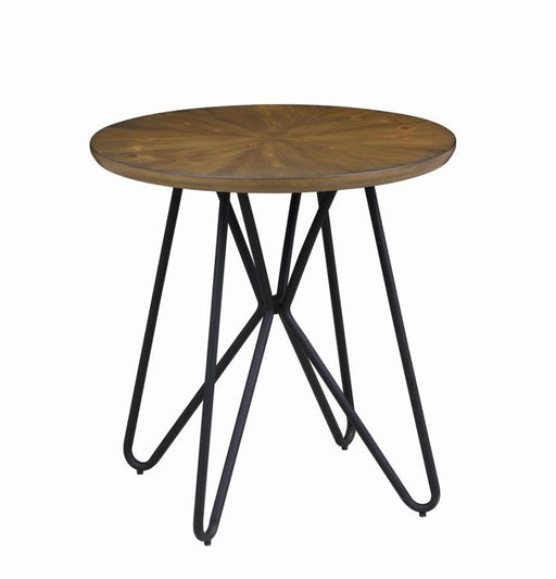 Brinnon - Round End Table - Dark Brown And Black Unique Piece Furniture