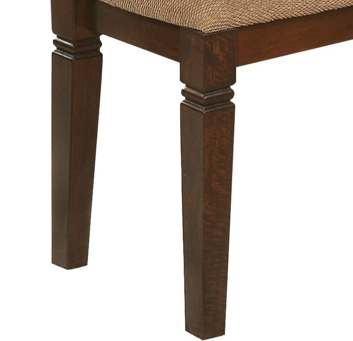 Transitional Style Dining Furniture 1 Piece Bench Wooden Frame Espresso Finish Fabric Upholstered Seat