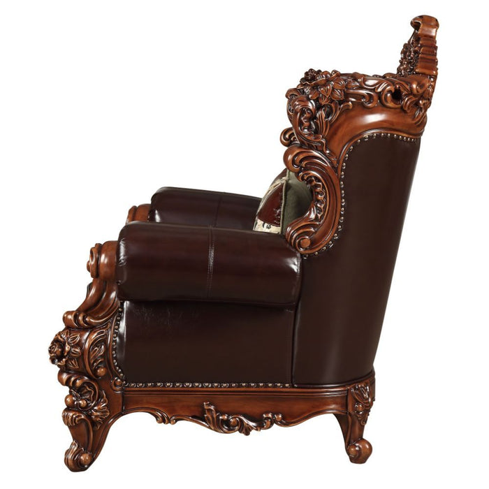 Forsythia - Chair - Espresso Top Grain Leather Match & Walnut Unique Piece Furniture