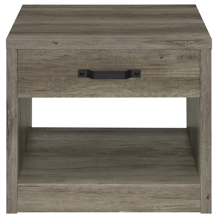 Felix - 1-Drawer Square Engineered Wood End Table - Gray Driftwood