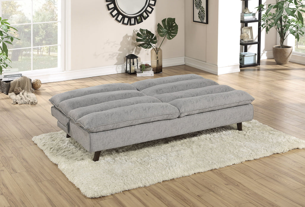 Casual Living Room 1 Piece Elegant Lounger Light Gray Textured Fabric Upholstered Sleeper Sofa Versatile Placement Furniture