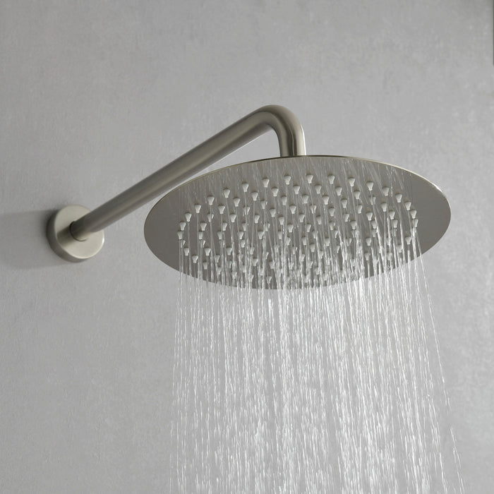 Complete Shower System With Rough In Valve - Nickel
