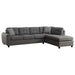 Stonenesse - Upholstered Tufted Sectional With Storage Ottoman - Gray Unique Piece Furniture