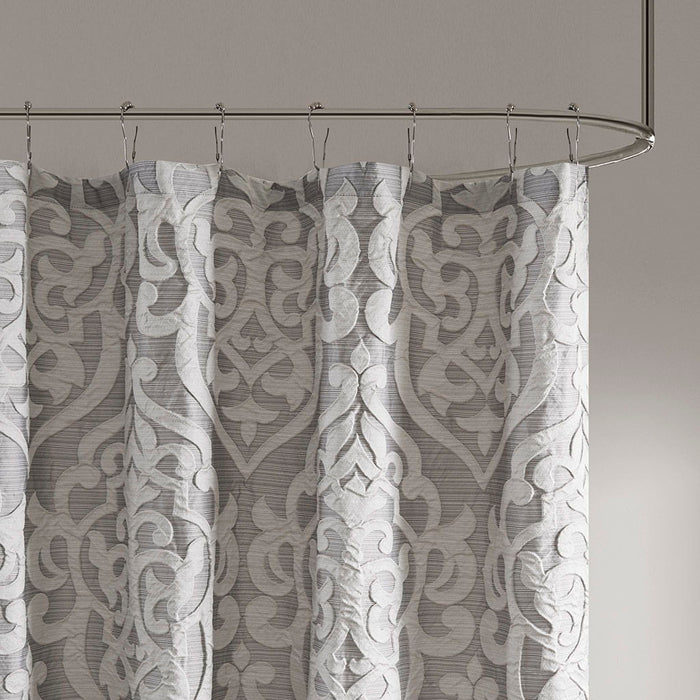 Jacquard Shower Curtain - Silver