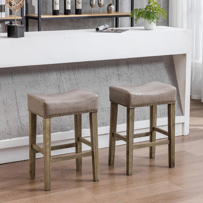 A&A Furniture - Counter Height Bar Stools For Kitchen (Set Of 2) - Gray