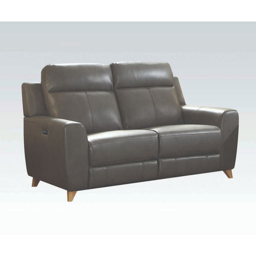 Cayden - Loveseat - Gray Leather-Aire Match Unique Piece Furniture