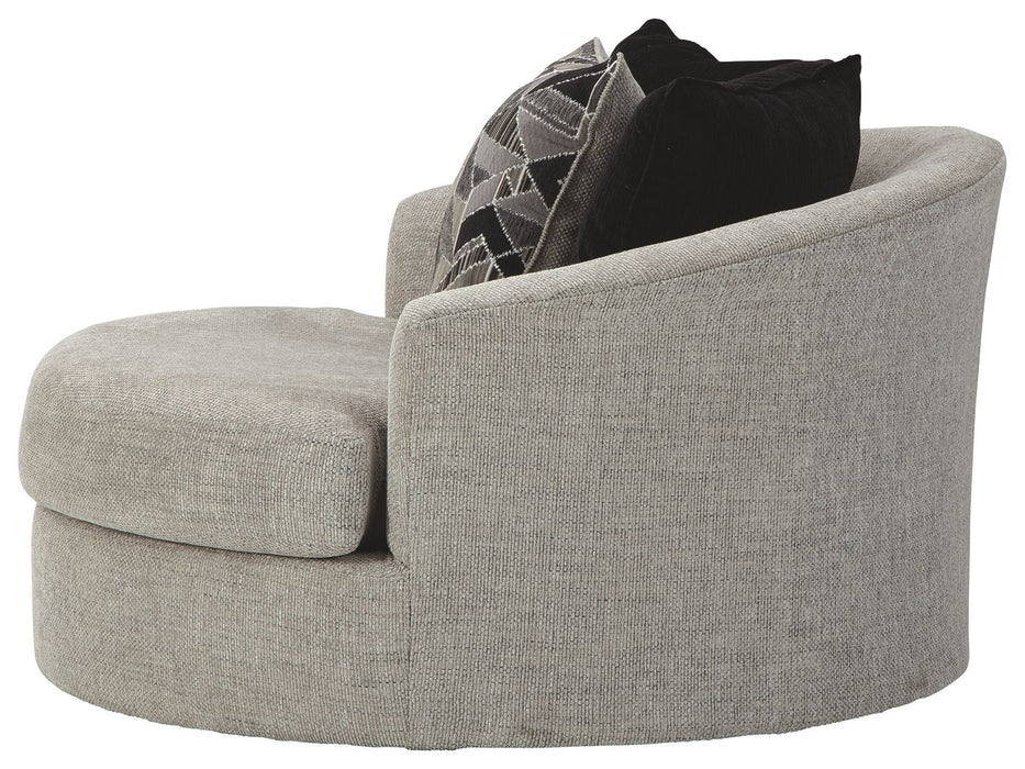 Megginson - Storm - Oversized Round Swivel Chair Unique Piece Furniture