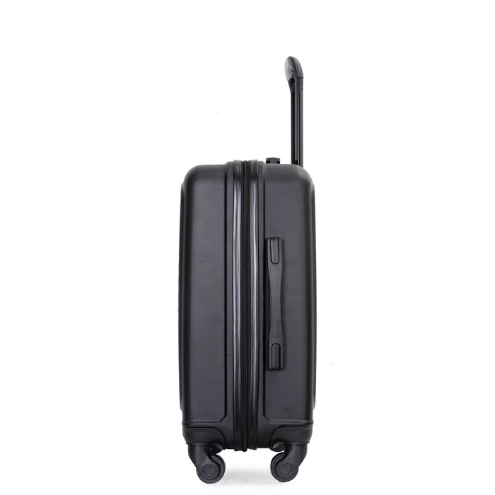 20" Carry On Luggage Lightweight Suitcase, Spinner Wheels, Black