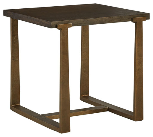 Balintmore - Brown / Gold Finish - Rectangular End Table Unique Piece Furniture