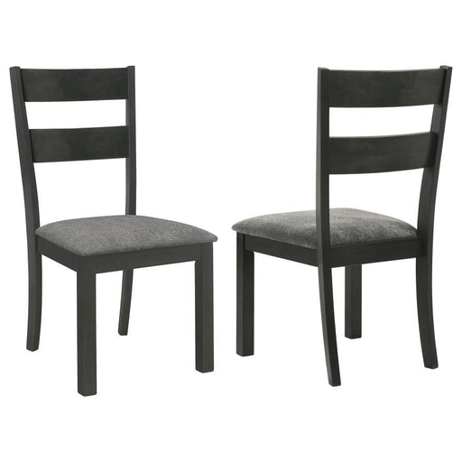 Jakob - Upholstered Side Chairs With Ladder Back (Set of 2) - Gray And Black Unique Piece Furniture