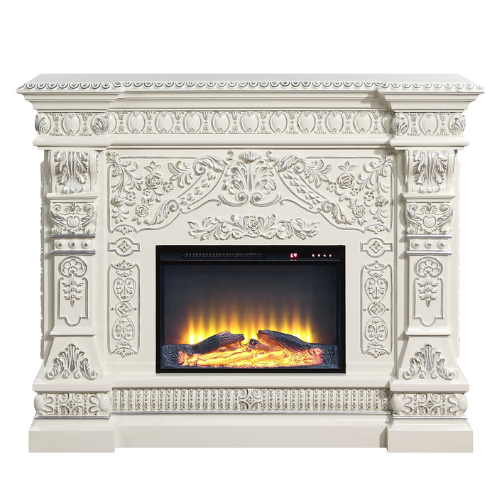Acme Vanaheim Fireplace Antique White Finish