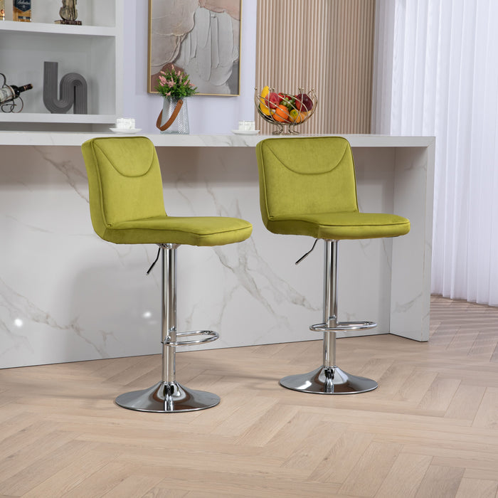 Coolmore Bar Stools With Back And Footrest Counter Height Dining Chairs (Set of 2) - Olive
