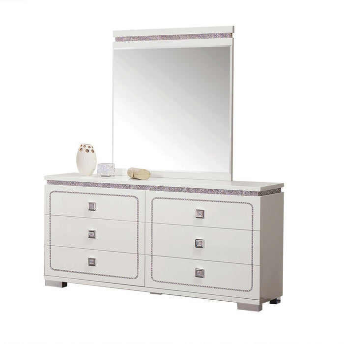 Valentina - Mirror - White High Gloss Unique Piece Furniture