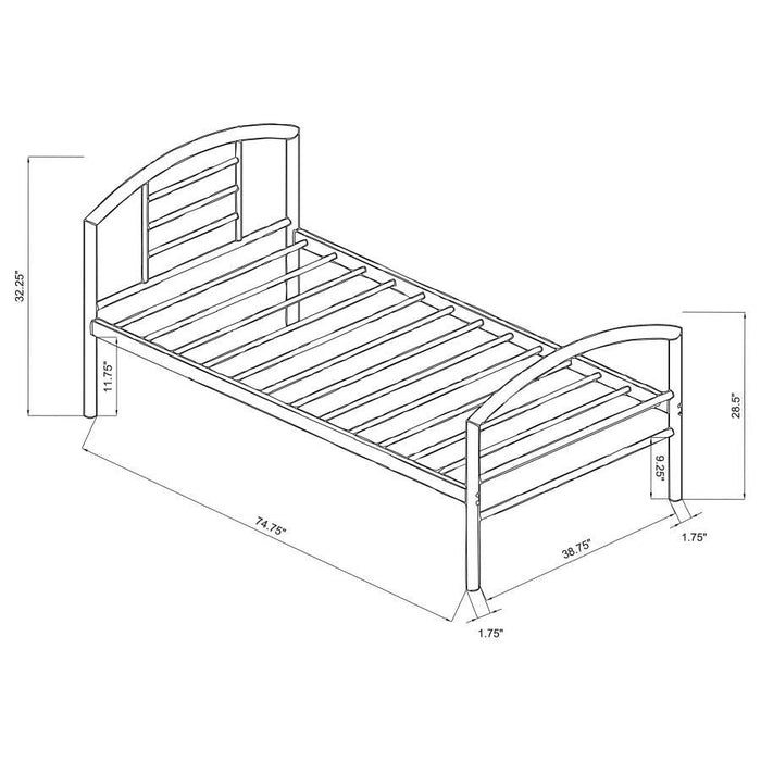 Baines - Metal Bed with Arched Headboard Unique Piece Furniture