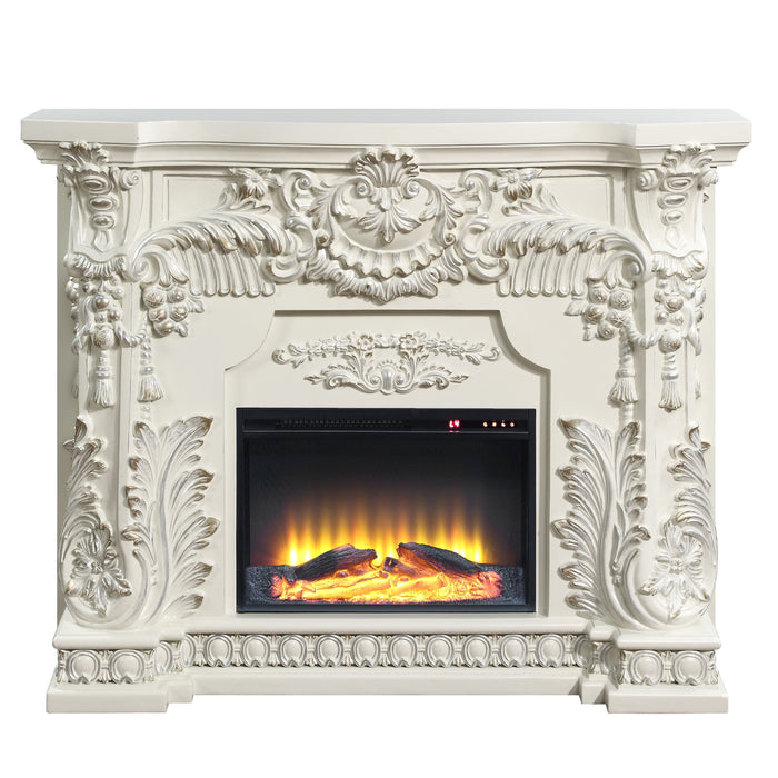Acme Adara Fireplace Antique White Finish