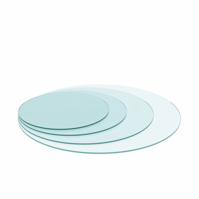 24" Round Tempered Glass Table Top Clear Glass 1 / 4" Thick Flat Polished Edge