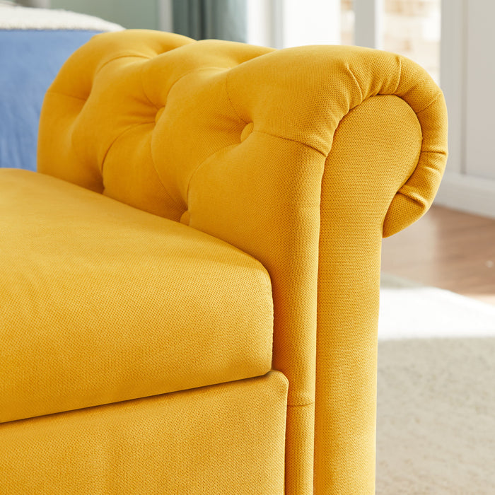 Yellow Multifunctional Storage Rectangular Sofa Stool - Yellow