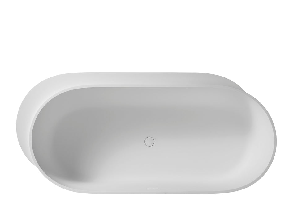 Stylish Solid Surface Freestanding Bathtub - White