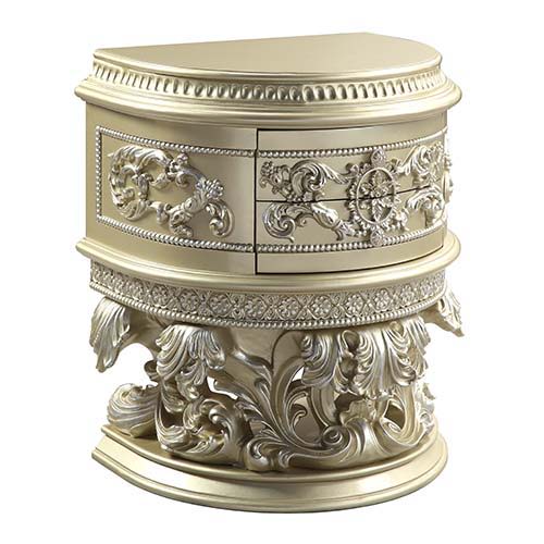 Vatican - Nightstand - Champagne Silver Finish Unique Piece Furniture