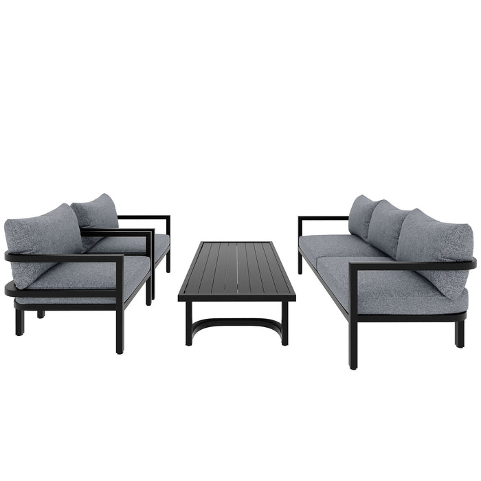 U_Style Multi-Person Outdoor Steel Sofa Set, Waterproof, Anti-Rust And Anti-Uv, Suitable For Gardens, Lawns