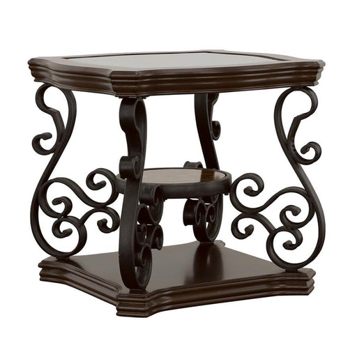 Laney - End Table - Deep Merlot And Clear Unique Piece Furniture