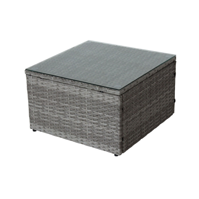 4 Piece Patio Sectional Wicker Rattan Outdoor Sofa Set With Storage Box Gray - Gray
