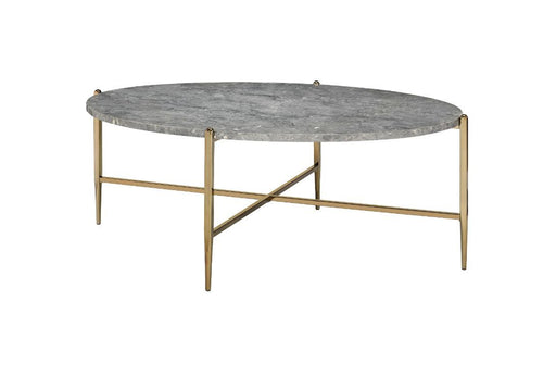 Tainte - Coffee Table - Faux Marble & Champagne Finish Unique Piece Furniture
