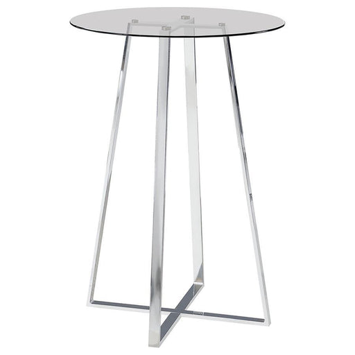 Zanella - Glass Top Bar Table - Chrome Unique Piece Furniture