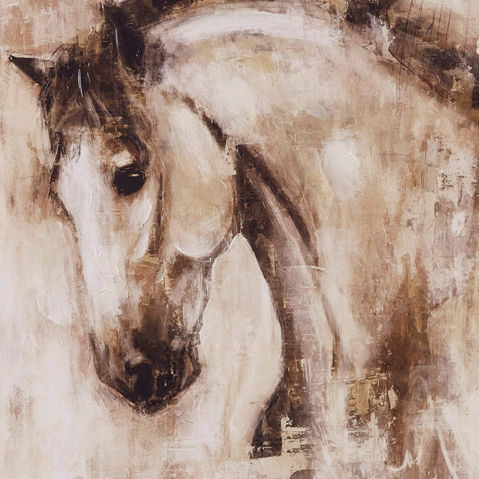 Hand Embellished Framed Canvas Horse Wall Art