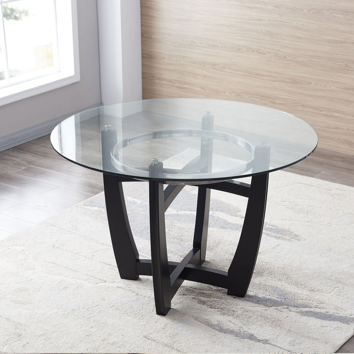 48 Inch Round Glass Top Dining Table