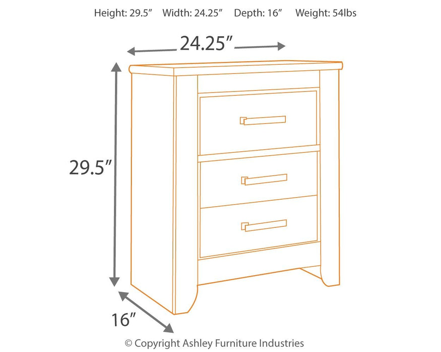 Zelen - Warm Gray - Two Drawer Night Stand Unique Piece Furniture