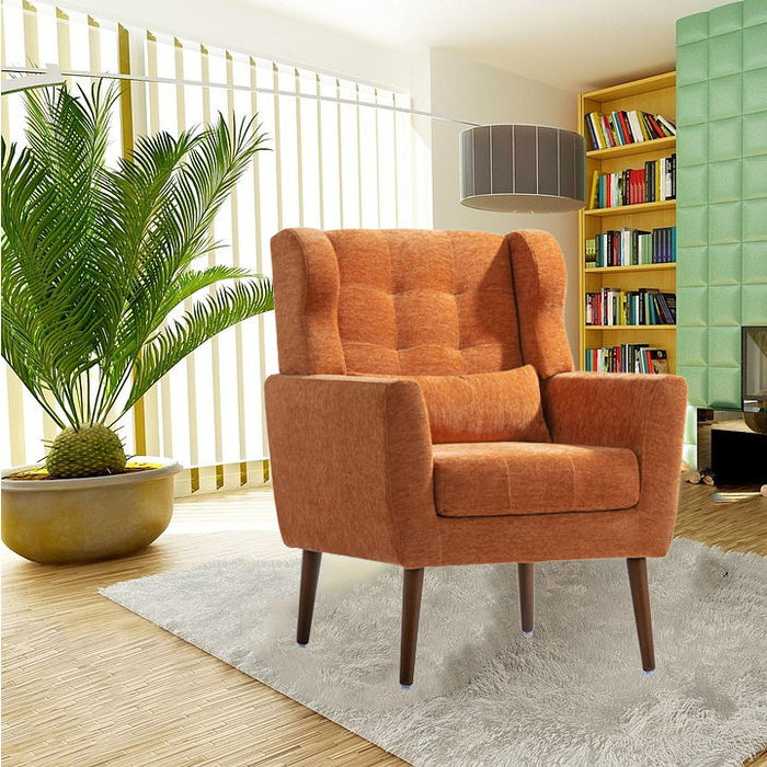 Modern Accent Chair Upholstered Foam Filled Living Room Chairs Comfy Reading Chair Mid Century Modern Chair With Chenille Fabric Lounge Arm Chairs Armchair For Living Room Bedroom (Yellow)