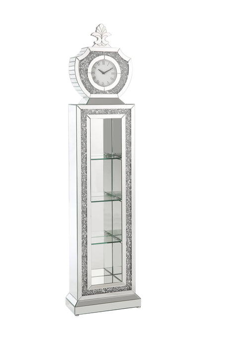 Acme Noralie - Grandfather Clock With Led Mirrored & Faux Diamonds