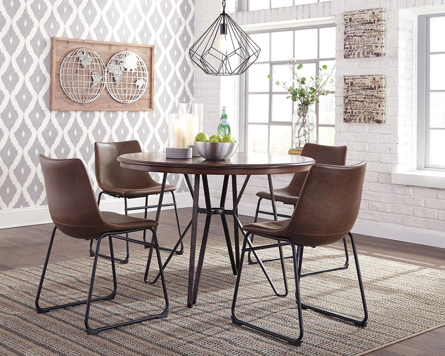 Centiar - Two-tone Brown - Round Dining Room Table Unique Piece Furniture